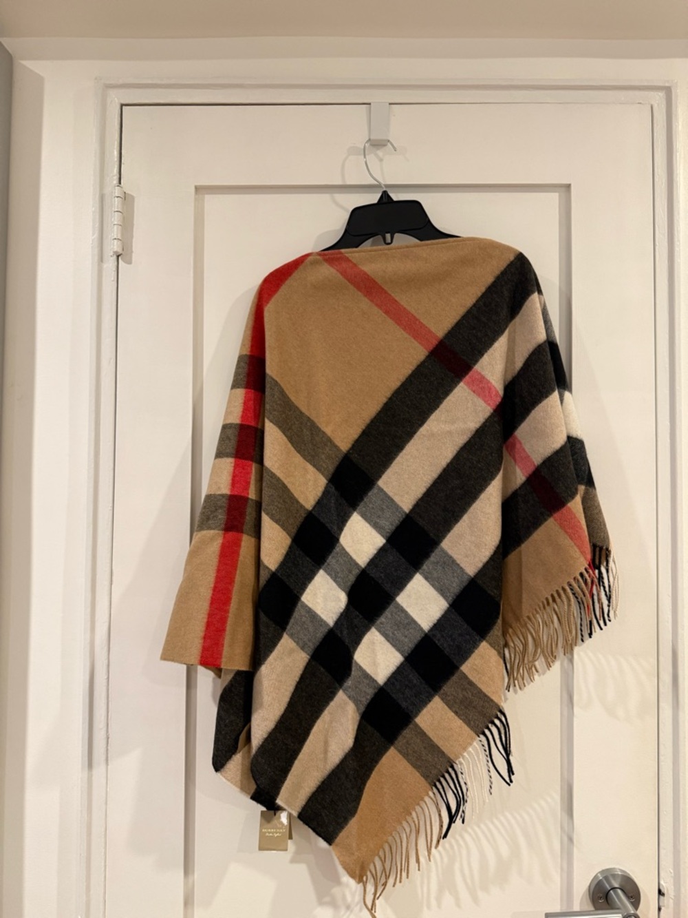 NWT. Burberry Half Mega Check Cashmere Fringe Bandana Scarf - Picture 5 of 11